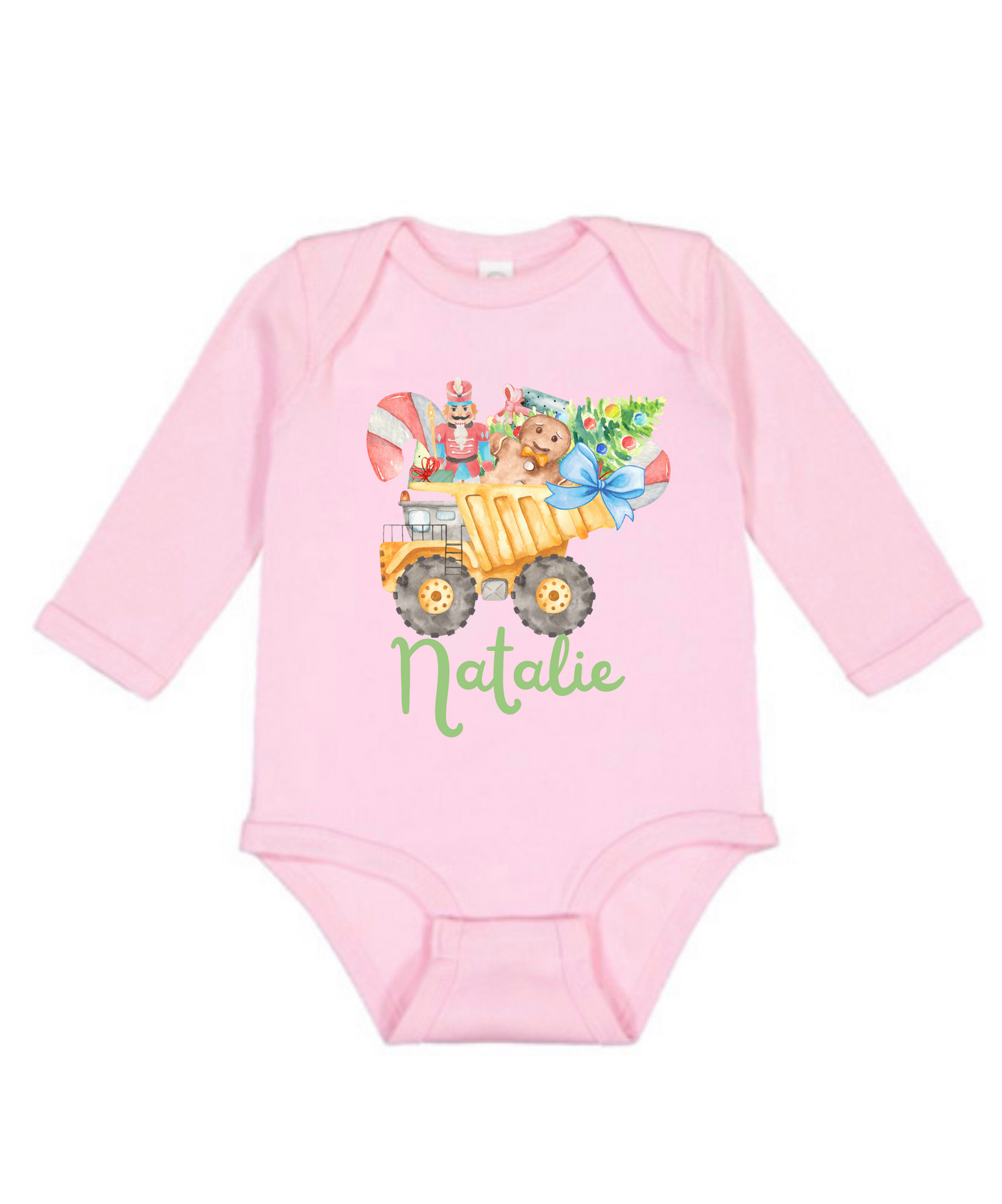 Girls Christmas Dump Truck Onesie