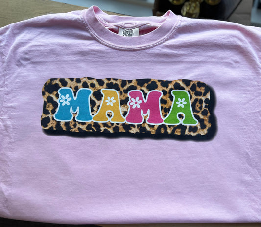 Mama Leopard Print Tee