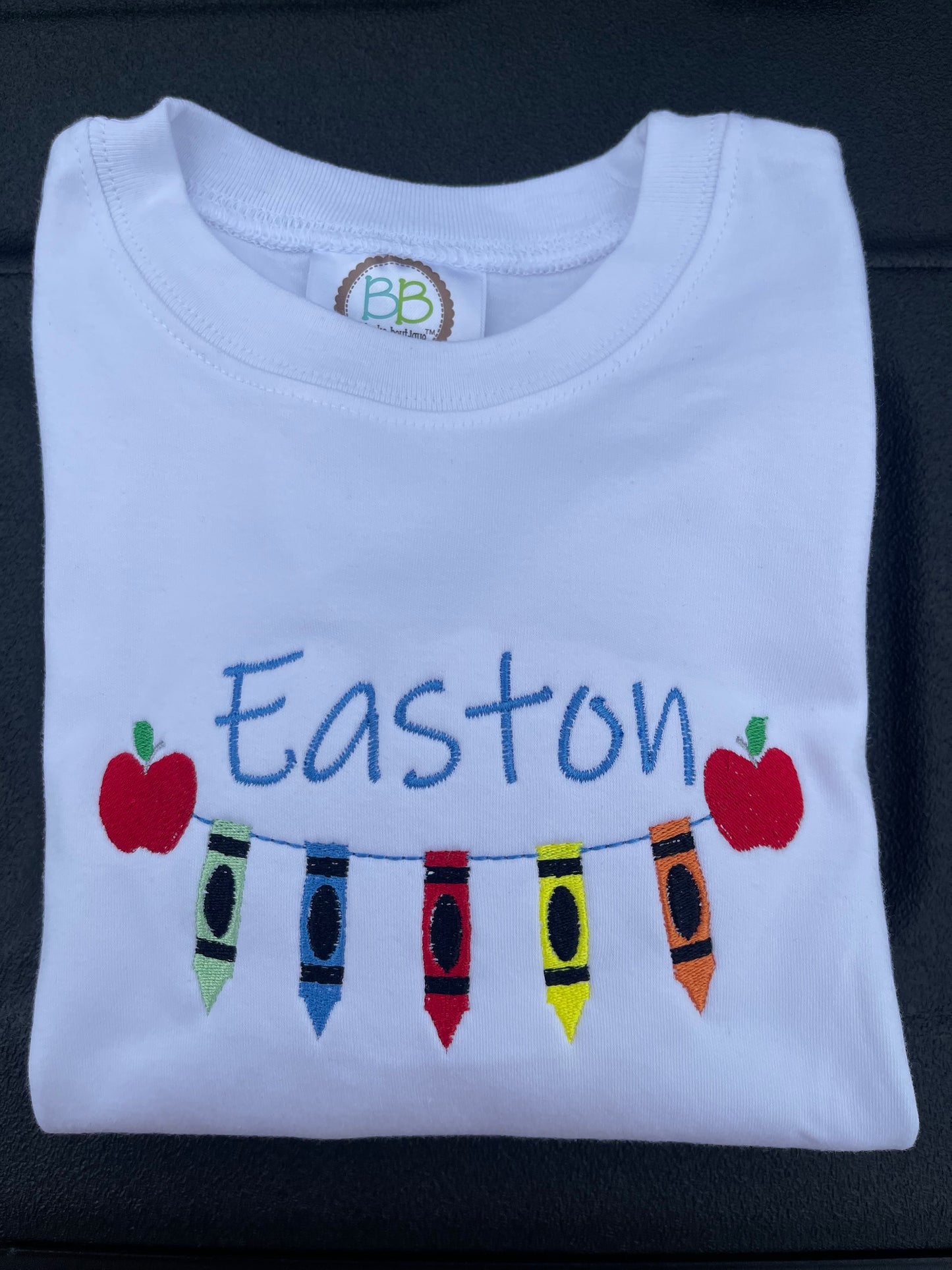 Boys Crayon Embroidered Short Sleeve Tee