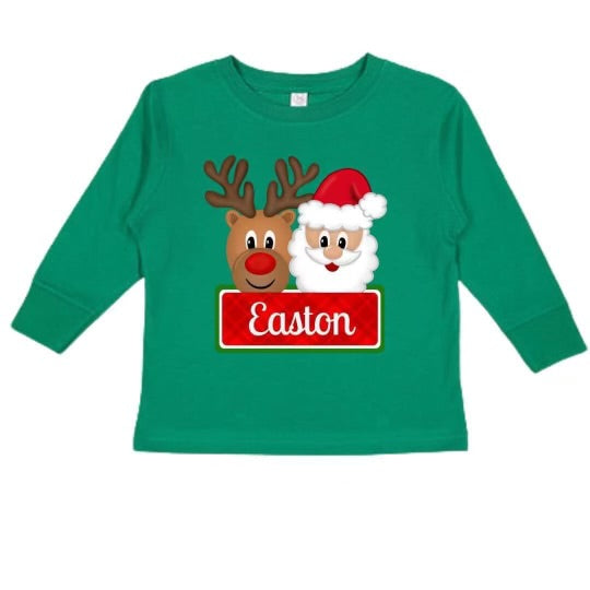 Boys Santa Reindeer Long Sleeve Tee