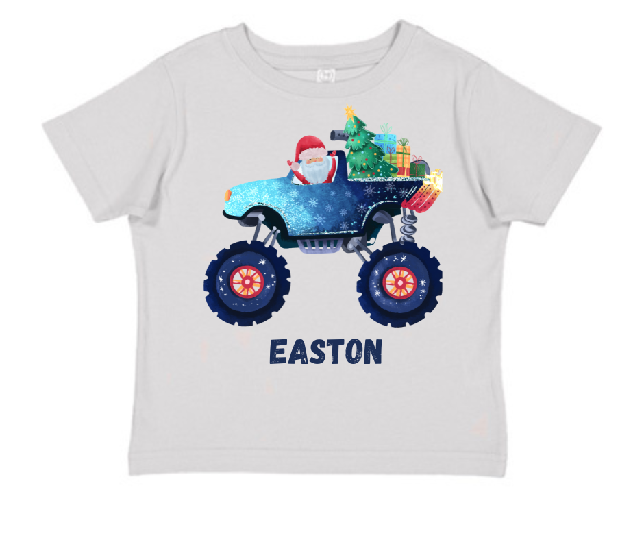 Christmas Monster Truck Short Sleeve Tee