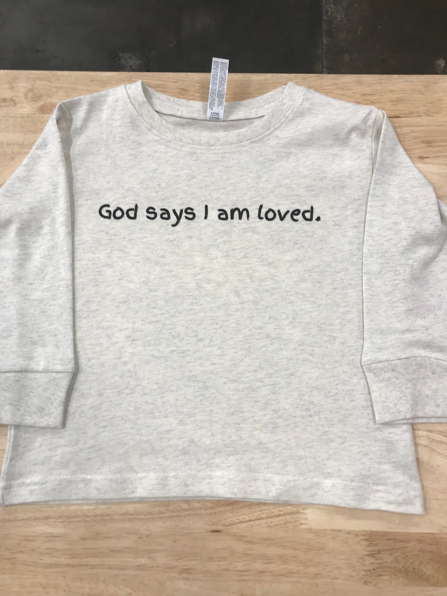 God Says I Am Loved Christmas Long Sleeve Tee