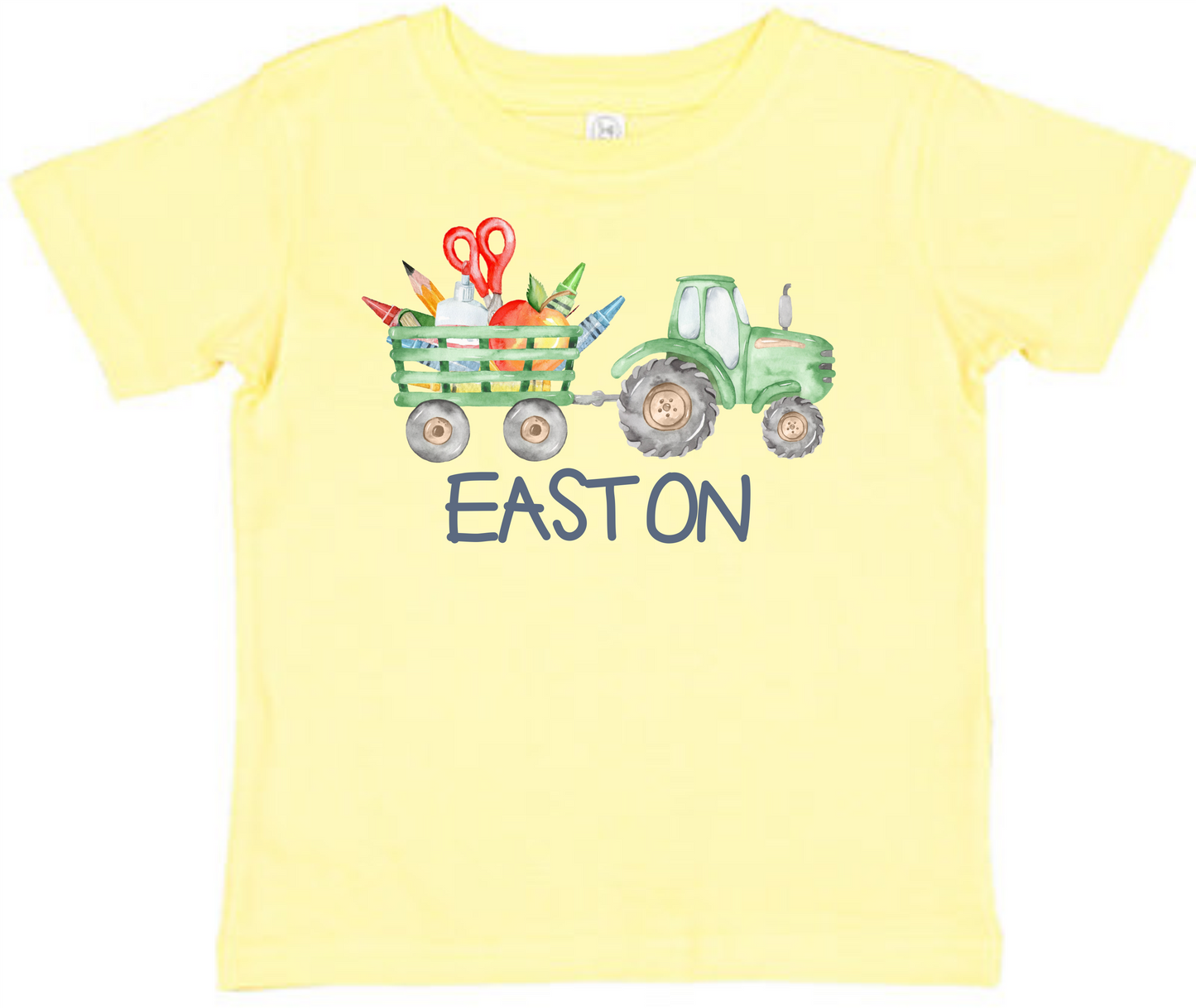 Customized school tractor toddler tee