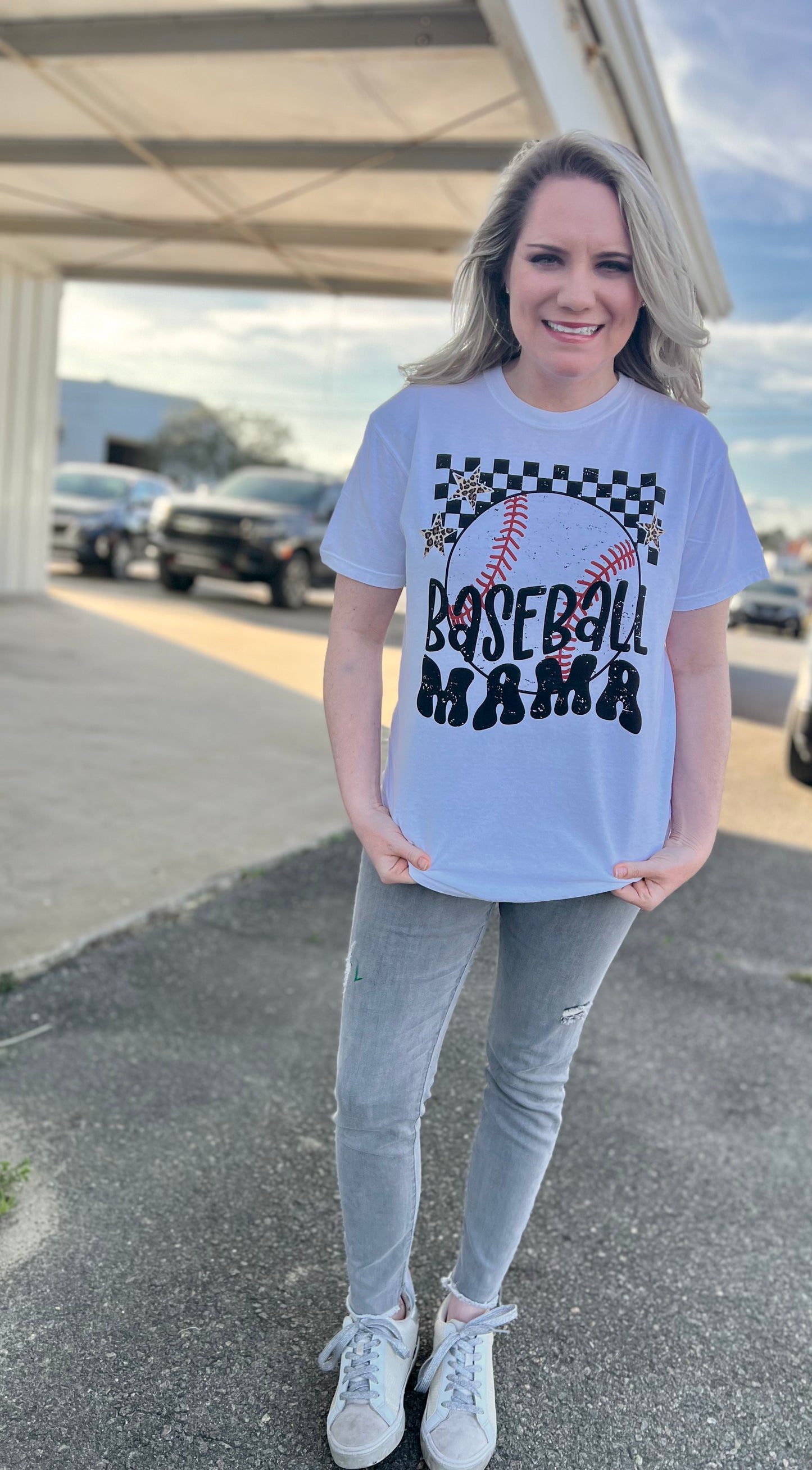 Adult Baseball Mama Short Sleeve Tee